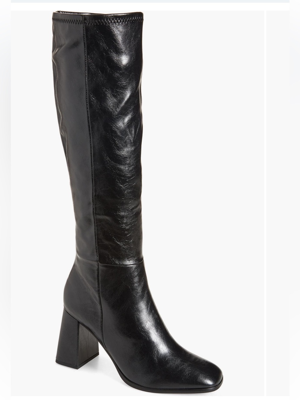 Steve Madden Black Knee-High Block Heel Boots
